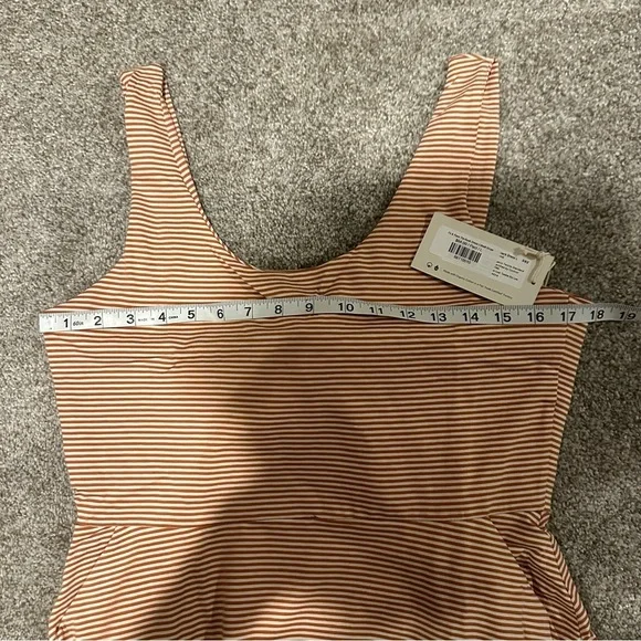 NWT Pact Organic Cotton Blend Tie Back Fit & Flare Dress In Shell Stripe - Picture 14 of 15